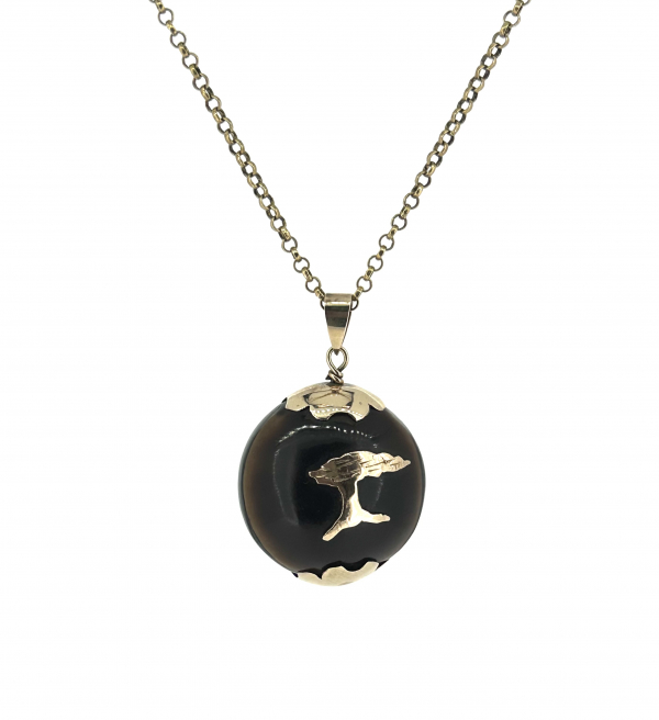 9ct Gold Edwardian Kukui Nut Pendant