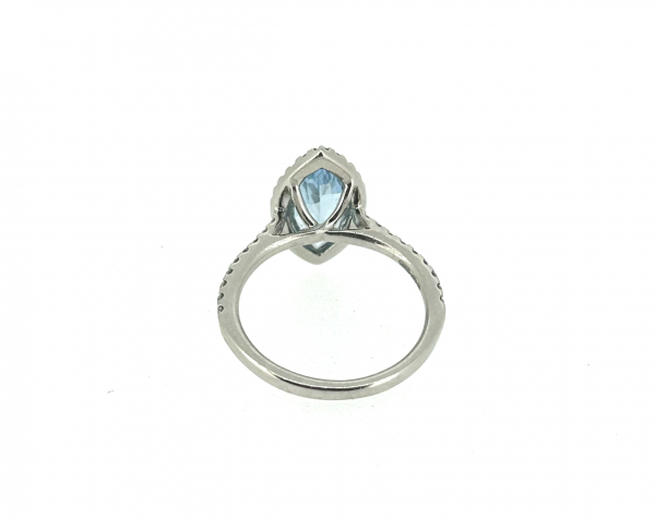 Platinum, Aquamarine & Diamond Ring - Image 4