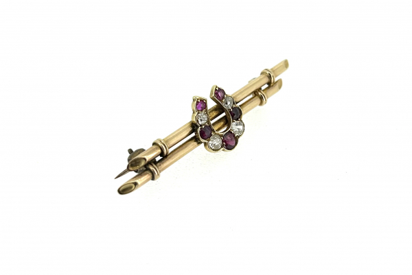 18ct Gold, Ruby & Diamond Victorian Brooch. - Image 4