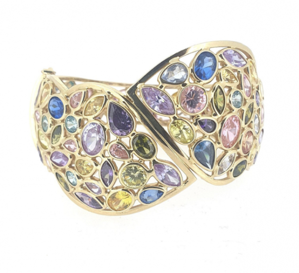 14ct Multi Gem Bangle. - Image 3