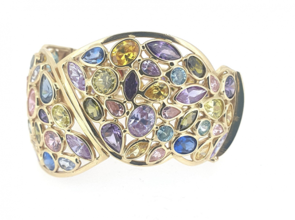 14ct Multi Gem Bangle. - Image 2