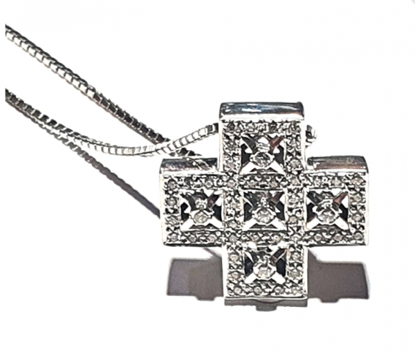 18ct White Gold & Diamond Necklace - Image 4