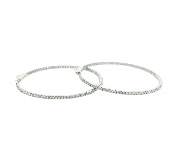 18ct & Diamond Hoop Earrings.