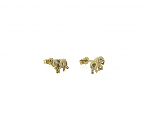 9ct & Diamond Elephant Earrings - Image 4