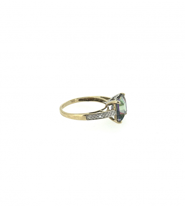 9ct Mystic Topaz & Diamond Ring - Image 4