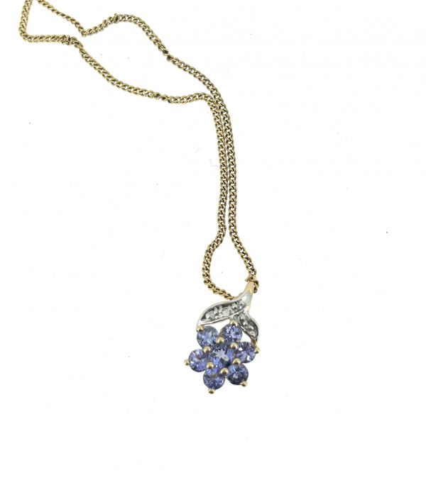 14ct Tanzanite & Diamond Necklace - Image 2