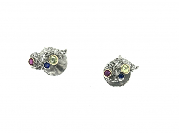 Platinum Art Deco Cufflinks & Button Set - Image 3