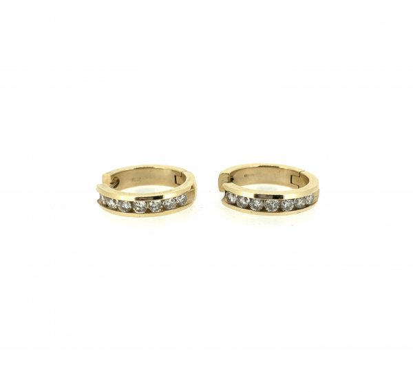 14ct & 1ct Diamond Hoop Earrings.