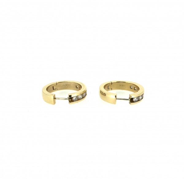 14ct & 1ct Diamond Hoop Earrings. - Image 3