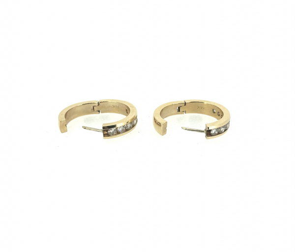 14ct & 1ct Diamond Hoop Earrings. - Image 4