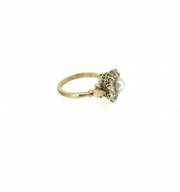 18ct Pearl & Diamond Art Deco Ring. - Image 4