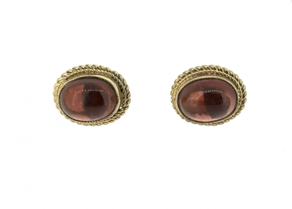 9ct Yellow Gold & Amber Earrings