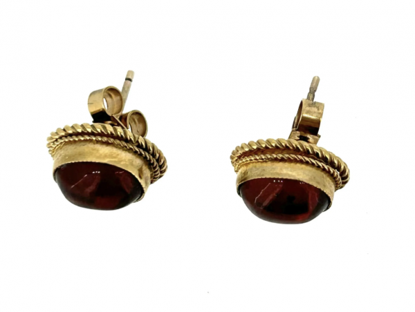 9ct Yellow Gold & Amber Earrings - Image 3