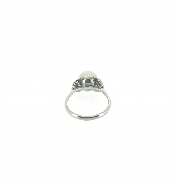 18ct Vintage Pearl & Diamond Ring - Image 4