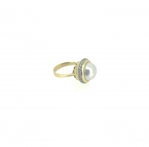 18ct Pearl & 0.75ct Diamond Ring - Image 3