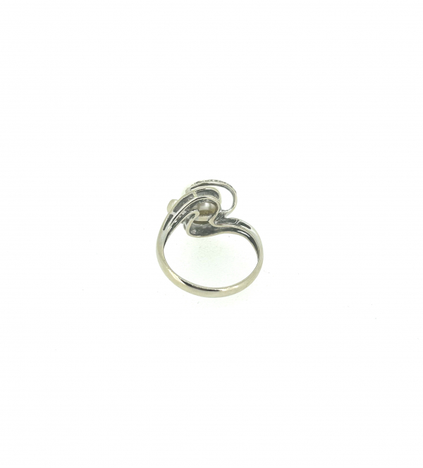14ct Cultured Pearl & Diamond Ring - Image 4