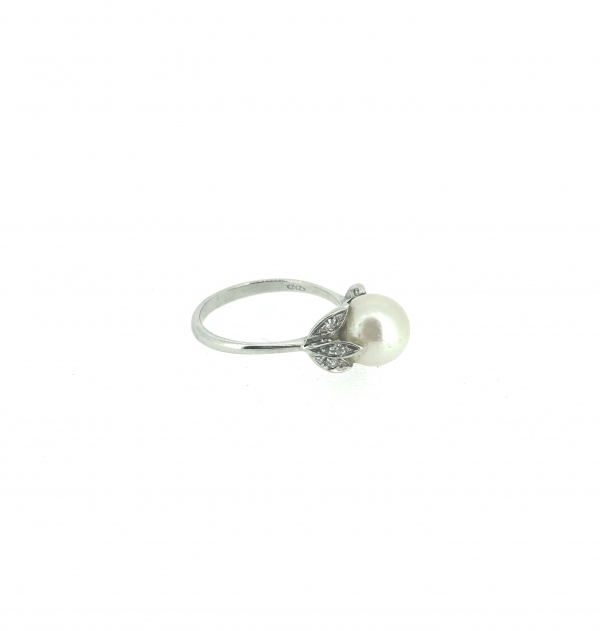 18ct Vintage Pearl & Diamond Ring - Image 3