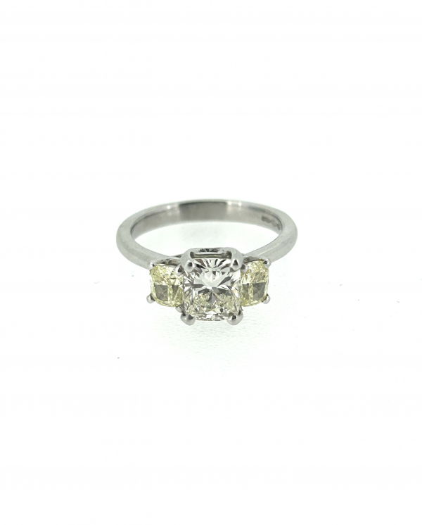 Platinum 2ct Yellow & White Diamond Ring - Image 5