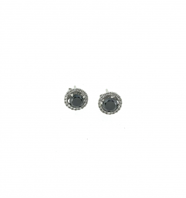 18ct 1ct Black Diamond Earrings