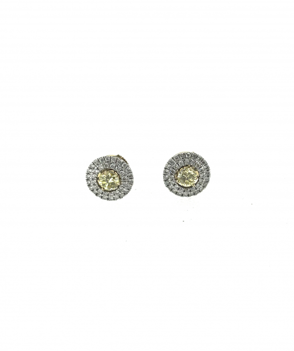 18ct & 1ct Yellow Diamond Earrings