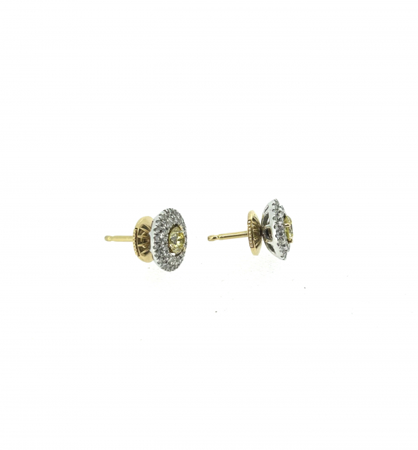 18ct & 1ct Yellow Diamond Earrings - Image 3