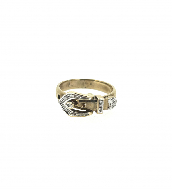 9ct & Diamond Buckle Ring