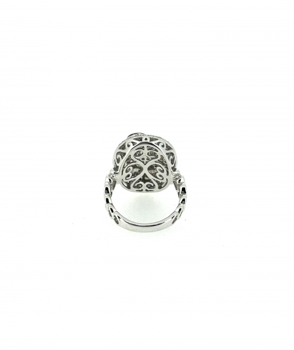 18ct White Gold, Enamel & Diamond Ring - Image 4