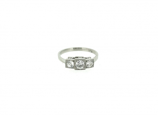 Platinum Art Deco 0.75ct Diamond Ring.