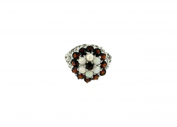 9ct Opal & Garnet Ring