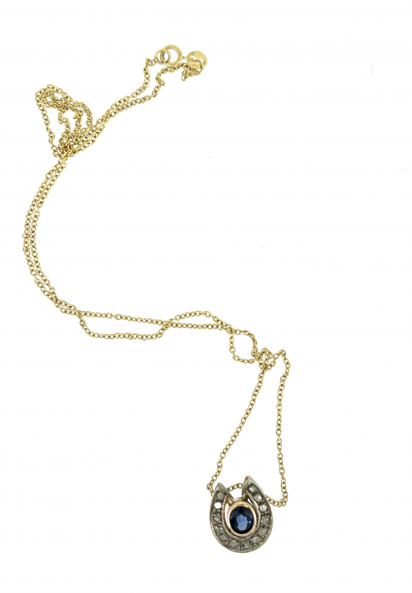 9ct Gold, Sapphire & Diamond Necklace - Image 3
