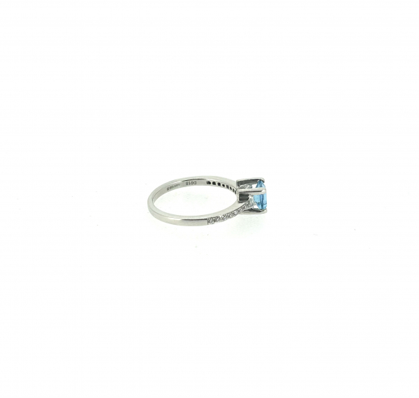 18ct Gold, Aquamarine & Diamond Ring - Image 3