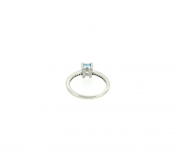 18ct Gold, Aquamarine & Diamond Ring - Image 4
