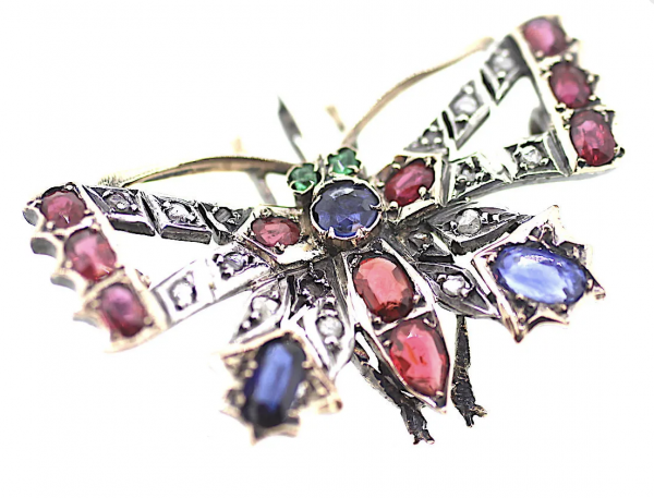 15ct Victorian Butterfly Brooch Pendant - Image 2