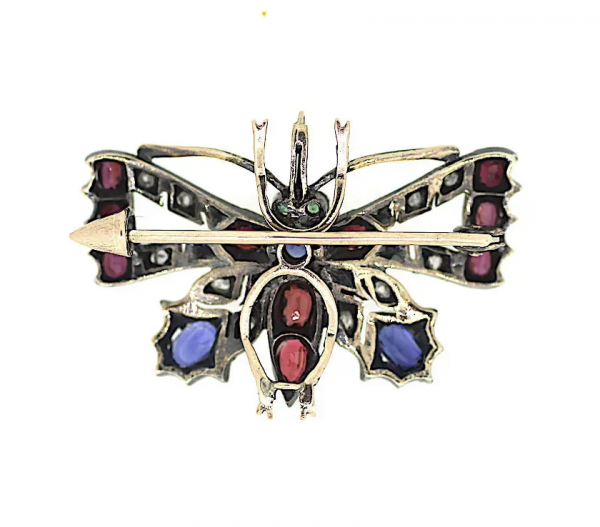 15ct Victorian Butterfly Brooch Pendant - Image 4