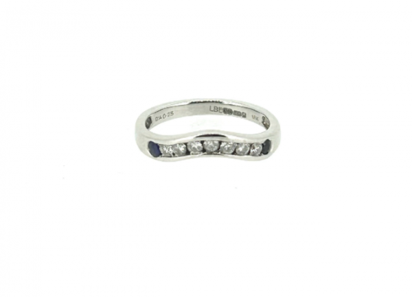 18ct White Gold, Sapphire & Diamond Ring