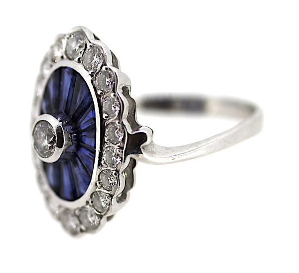 18ct Art Deco, Sapphire and Diamond Ring - Image 4