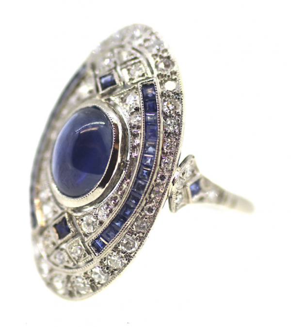 18ct Art Deco Sapphire & Diamond Ring - Image 3