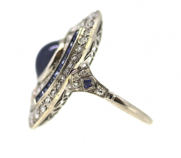 18ct Art Deco Sapphire & Diamond Ring - Image 4