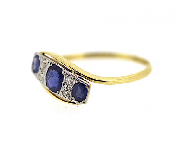 18ct Edwardian, Sapphire & Diamond Ring - Image 3