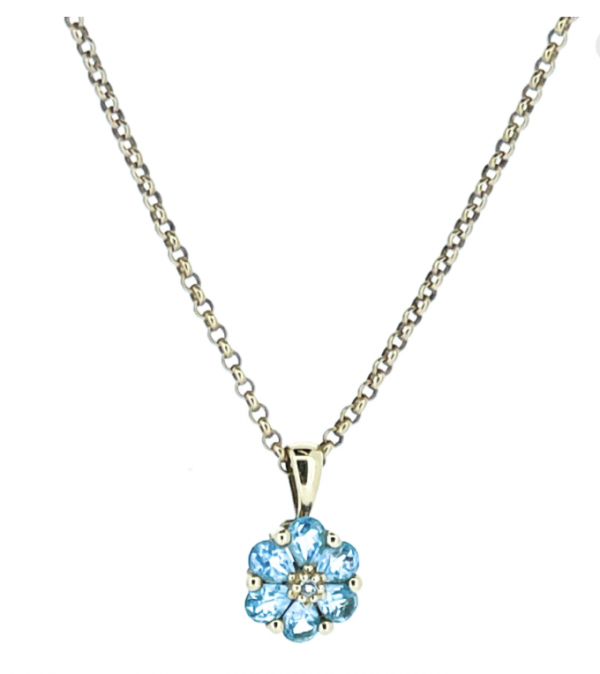 9ct Topaz Flower Necklace