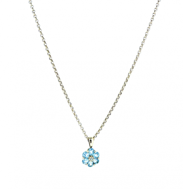 9ct Topaz Flower Necklace - Image 3