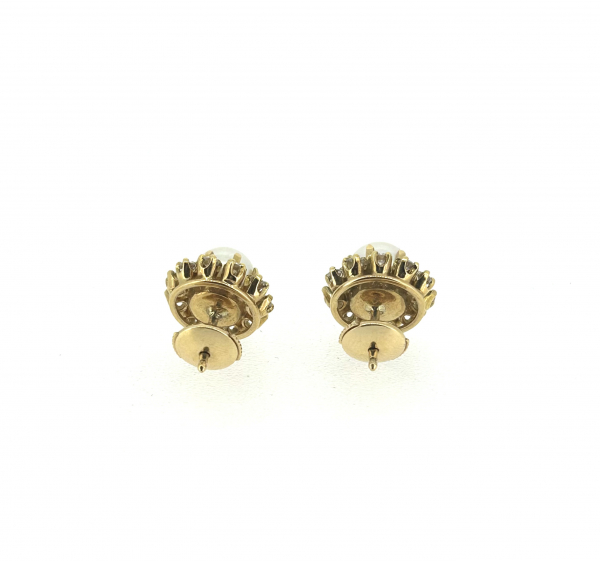 18ct Pearl & Diamond Earrings - Image 4