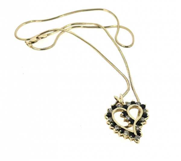 14ct Gold, Sapphire & Diamond Necklace - Image 3