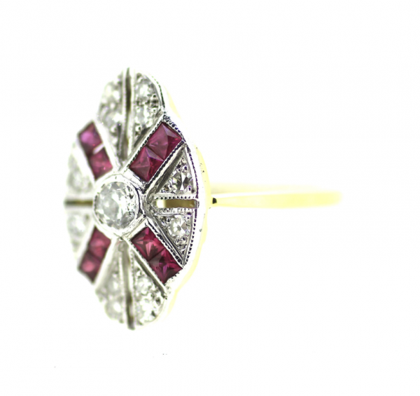 18ct Art Deco Ruby & Diamond Ring - Image 4