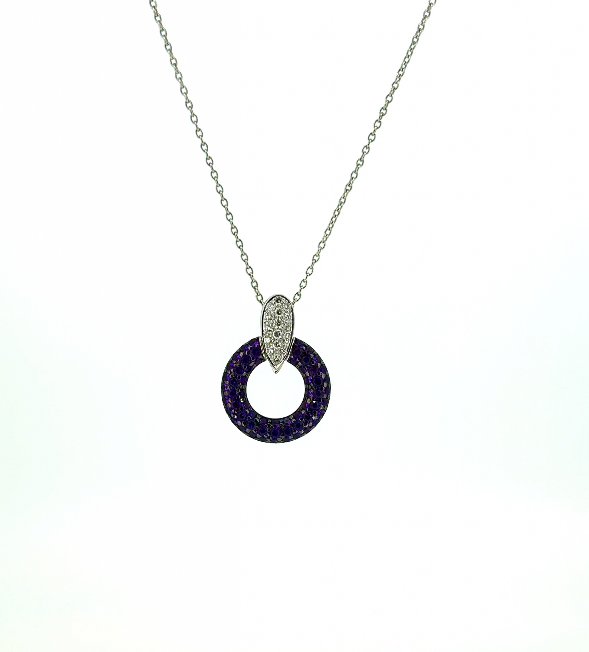 18ct Amethyst & Diamond Necklace