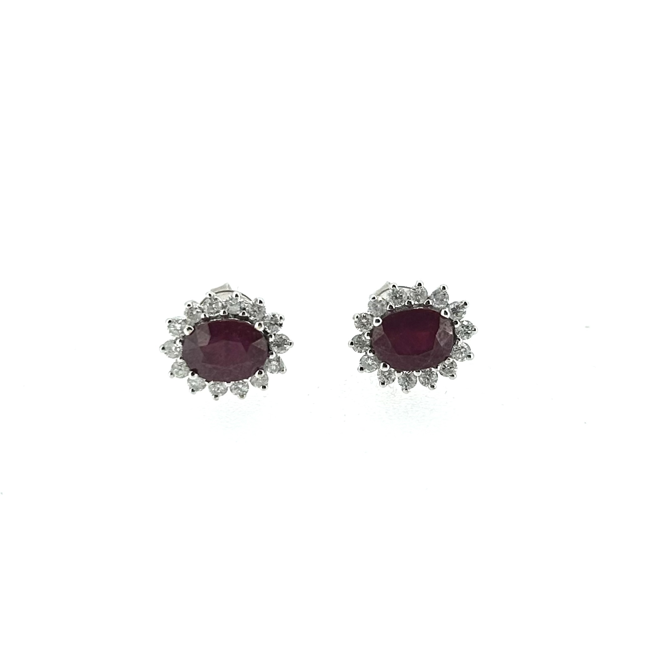 18ct Diamond & Ruby Earrings