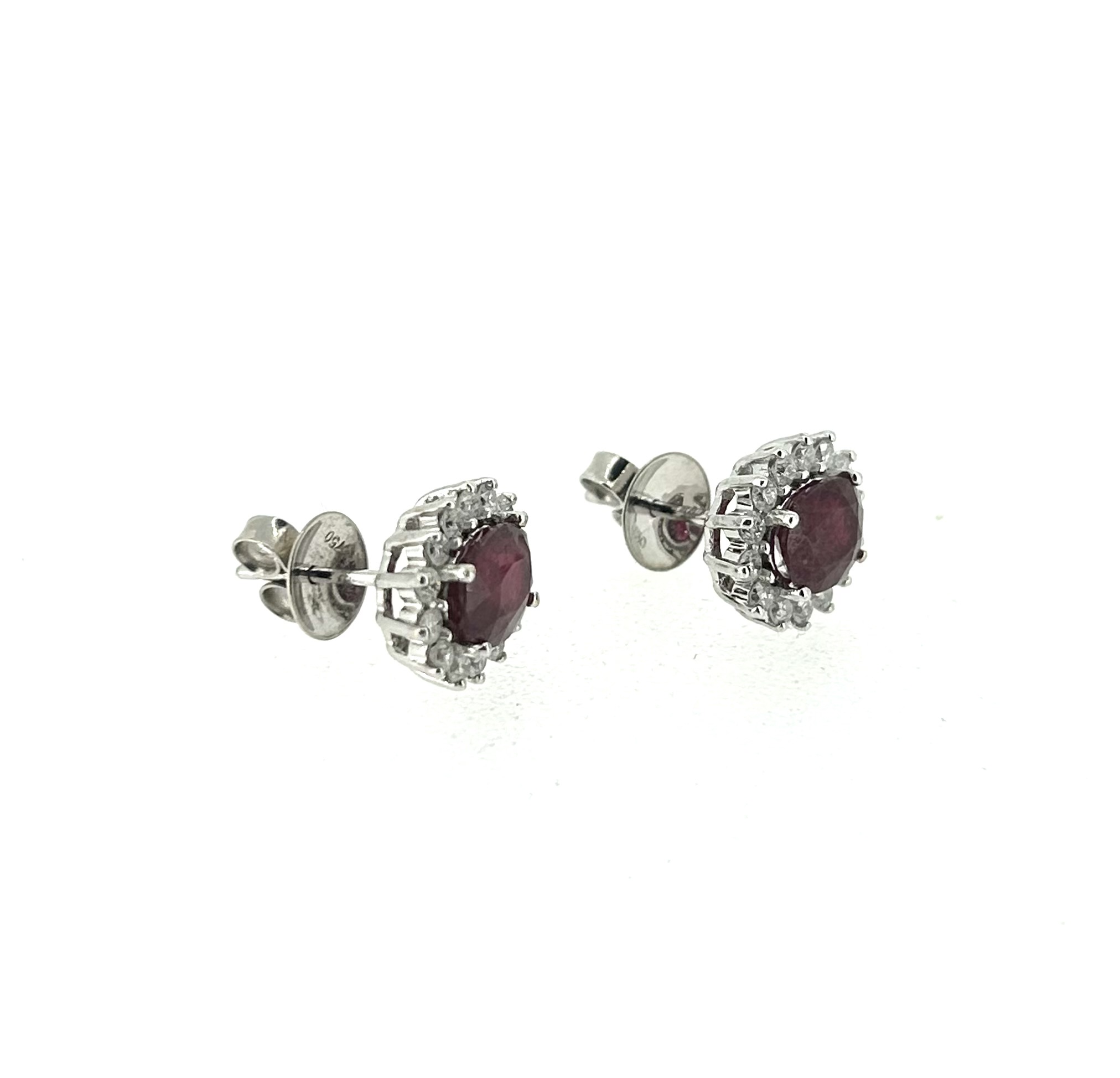 18ct Diamond & Ruby Earrings - Image 3