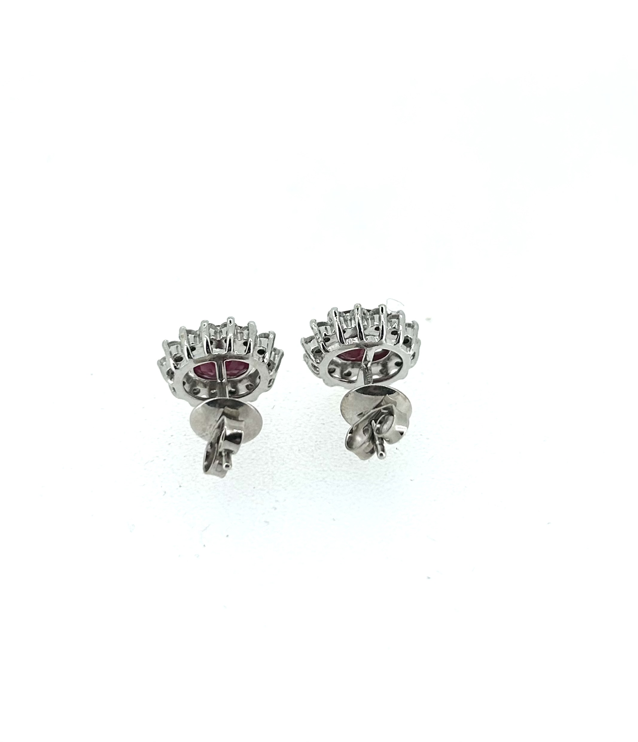 18ct Diamond & Ruby Earrings - Image 4