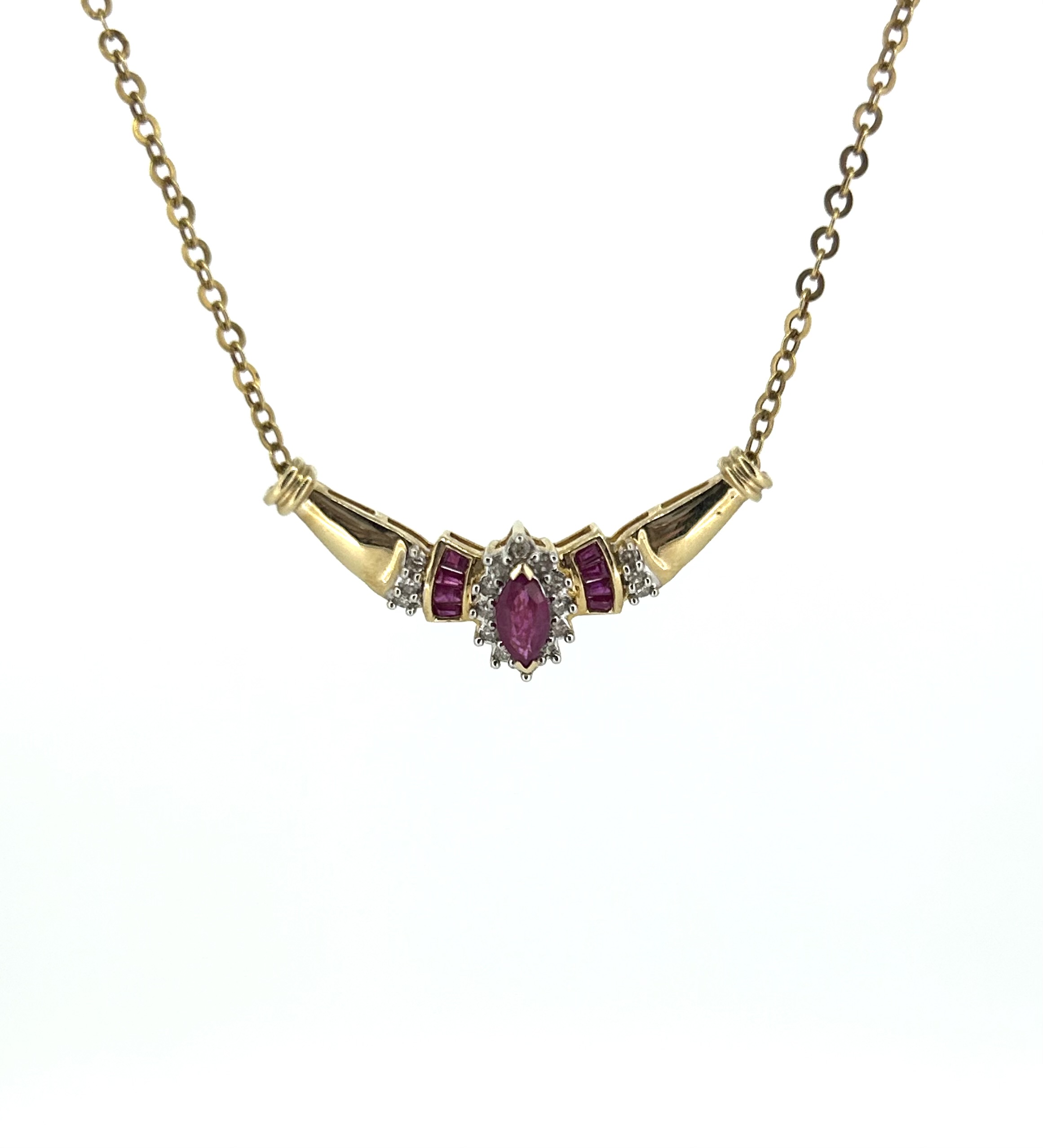 14ct Ruby & Diamond Necklace