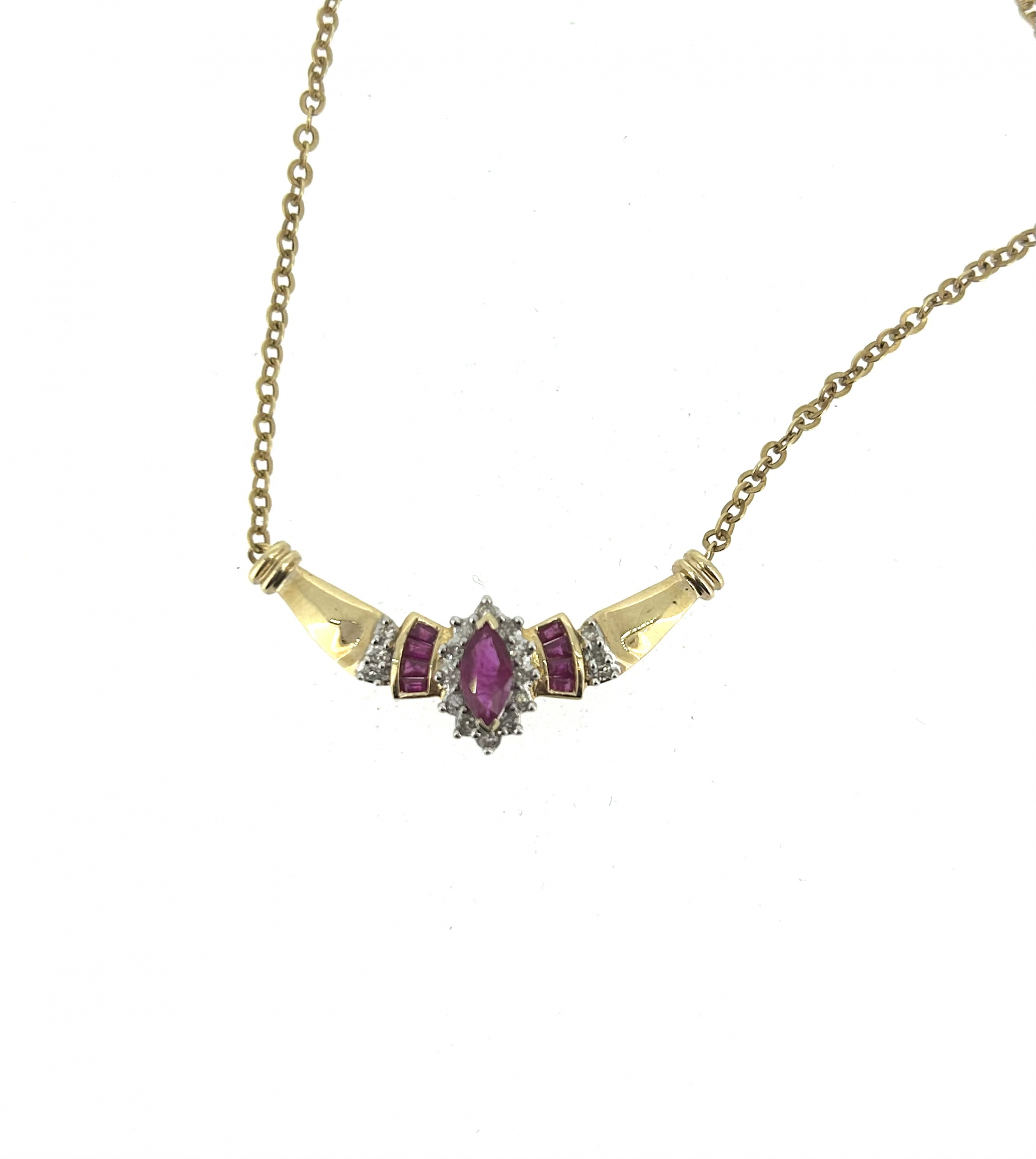 14ct Ruby & Diamond Necklace - Image 3